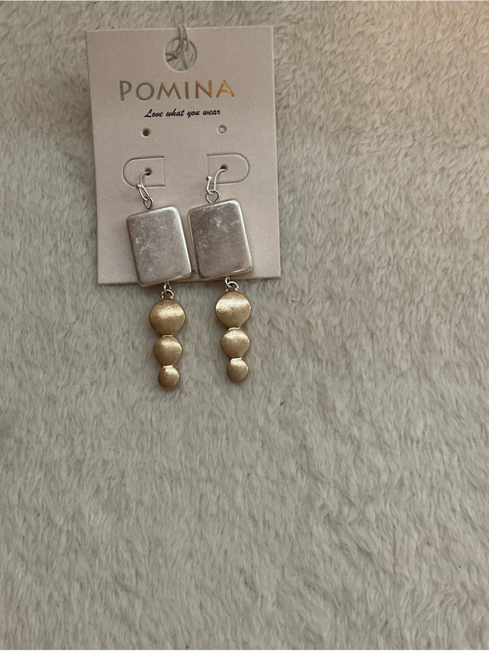 Pomina Two-Tone Dangle Earrings in Silver and Gold